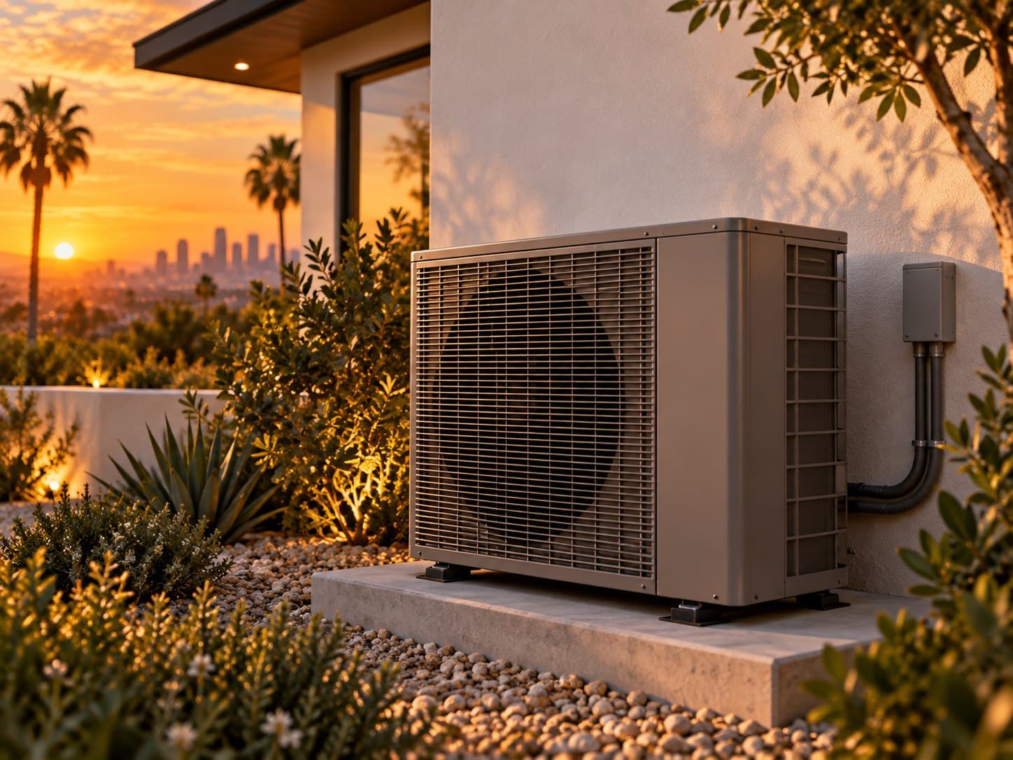 Outdoor AC unit beside a home